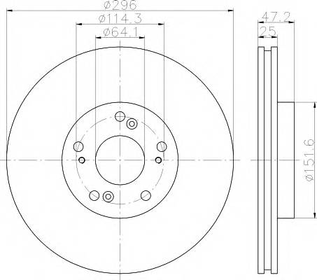 HELLA 8DD 355 116-101 Тормозной диск