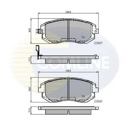 COMLINE CBP31208 Комплект тормозных колодок,