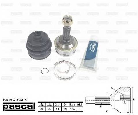 PASCAL G16006PC Шарнірний комплект, приводний