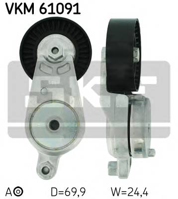 SKF VKM 61091 Натяжний ролик, полікліновий