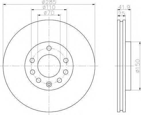 HELLA 8DD 355 109-241 Тормозной диск