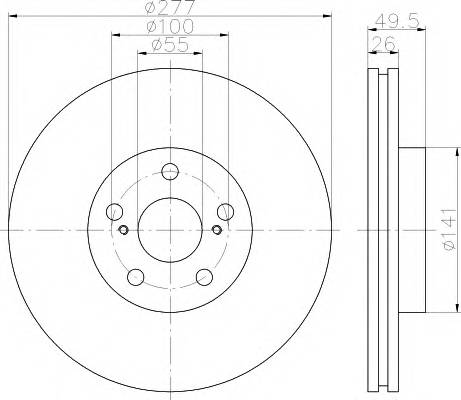 HELLA 8DD 355 111-631 Тормозной диск