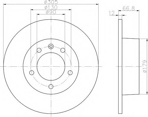 HELLA 8DD 355 108-291 Гальмівний диск