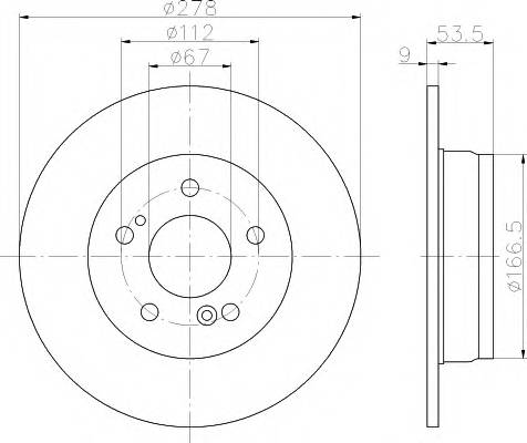 HELLA 8DD 355 101-011 Тормозной диск