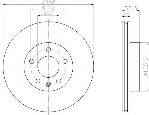 HELLA 8DD 355 104-481 Гальмівний диск