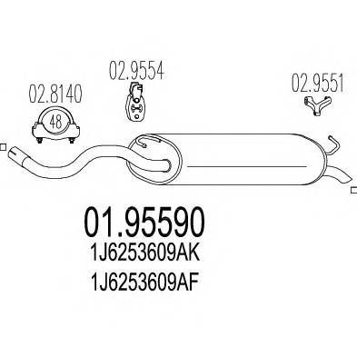 MTS 01.95590 Глушник вихлопних газів