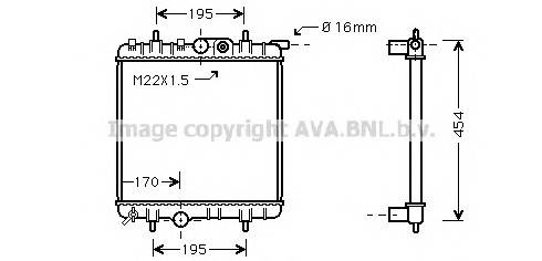 AVA QUALITY COOLING PE2243 Радиатор, охлаждение двигателя