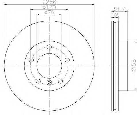 HELLA 8DD 355 102-581 Тормозной диск