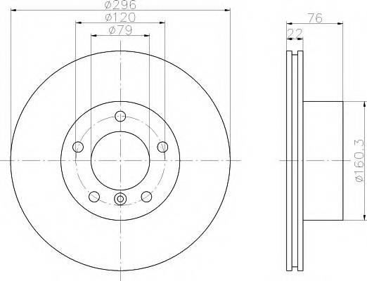 HELLA 8DD 355 104-591 Тормозной диск