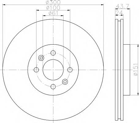 HELLA 8DD 355 113-061 Тормозной диск