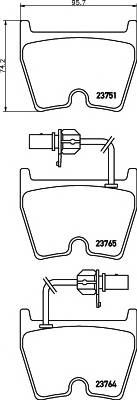 HELLA 8DB 355 009-191 Комплект гальмівних колодок,