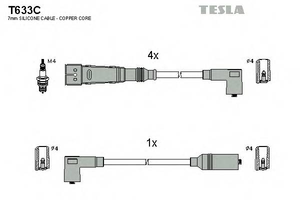 TESLA T633C Комплект проводов зажигания