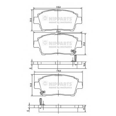 NIPPARTS J3602088 Комплект тормозных колодок,