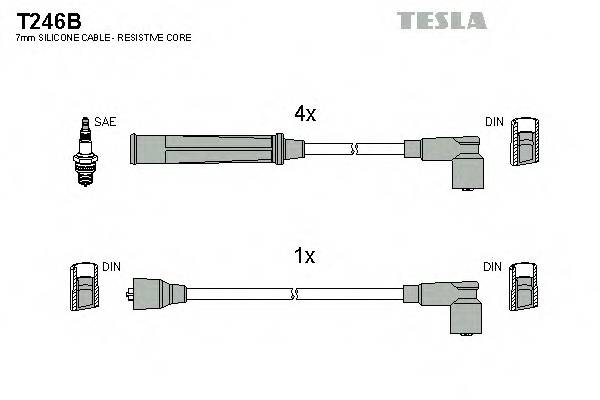TESLA T246B Комплект проводов зажигания