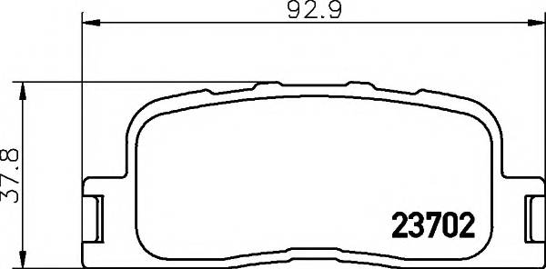 HELLA 8DB 355 011-001 Комплект гальмівних колодок,