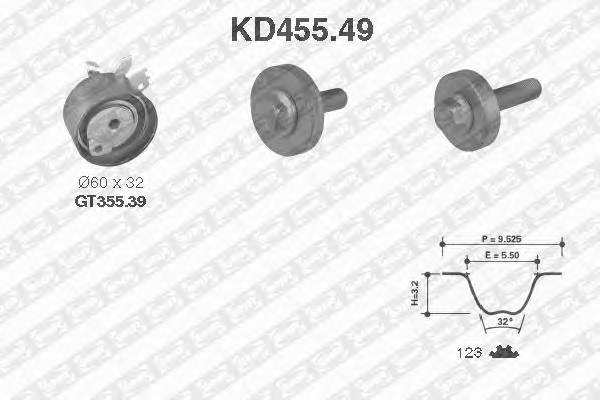 SNR KD455.49 Комплект ремня ГРМ