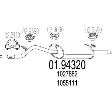 MTS 01.94320 Глушник вихлопних газів