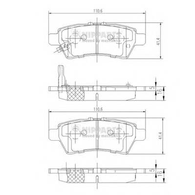 NIPPARTS J3611050 Комплект тормозных колодок,