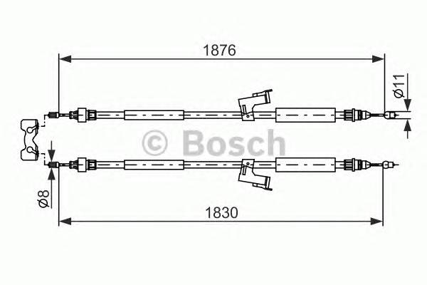 BOSCH 1 987 477 202 Трос, стоянкова гальмівна