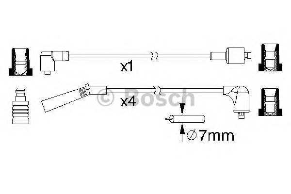 BOSCH 0 986 357 185 Комплект дротів запалювання