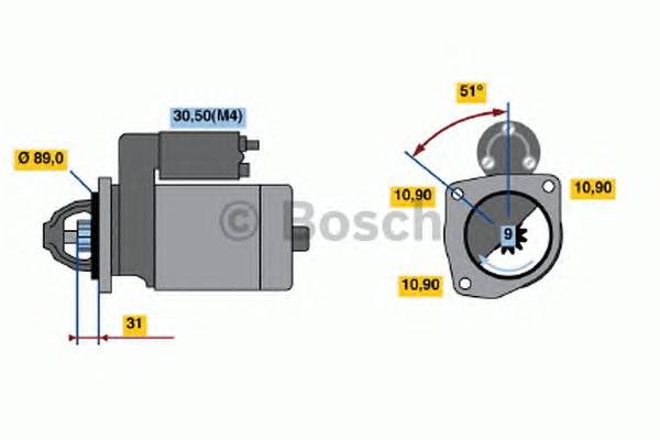 BOSCH 0 986 021 000 Стартер