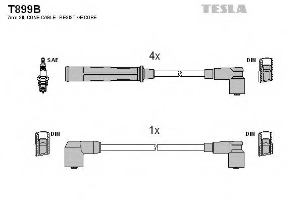TESLA T899B Комплект проводов зажигания