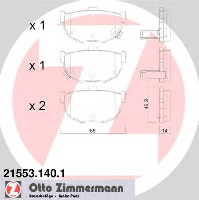 ZIMMERMANN 21553.140.1 Комплект тормозных колодок,