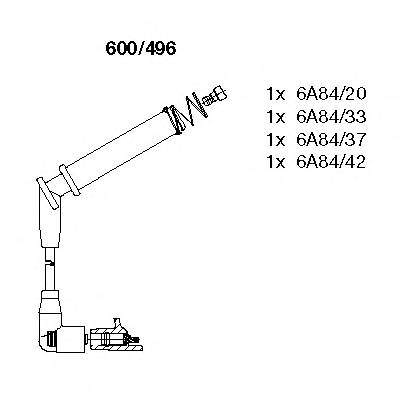 BREMI 600/496 Комплект проводов зажигания