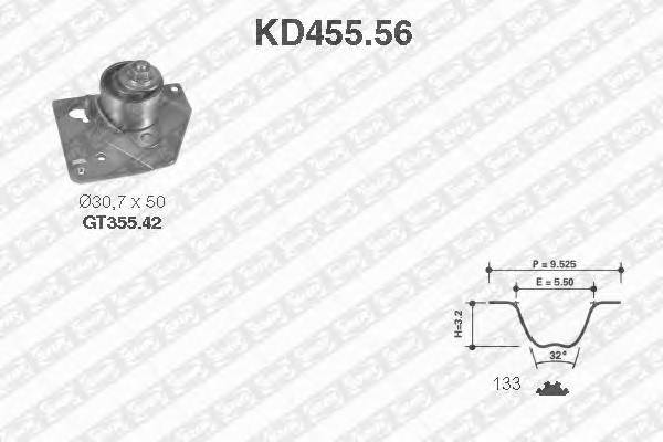 SNR KD455.56 Комплект ремня ГРМ