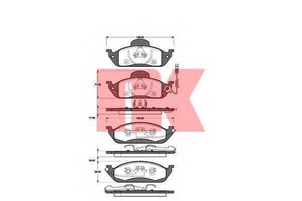 NK 223342 Комплект тормозных колодок,