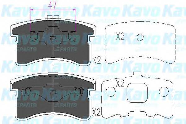 KAVO PARTS KBP-1506 Комплект гальмівних колодок,