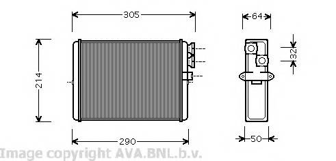 AVA QUALITY COOLING VOA6110 Теплообмінник, опалення салону