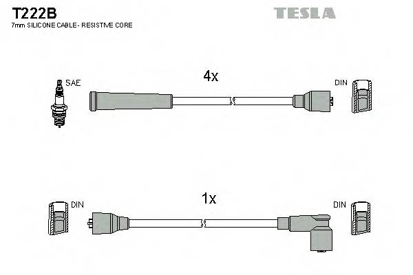TESLA T222B Комплект проводов зажигания