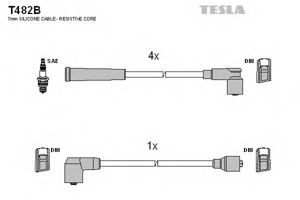 TESLA T482B Комплект проводов зажигания