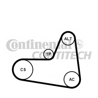 CONTITECH 6PK1045K2 Поликлиновой ременный комплект