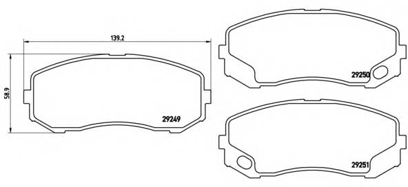 BREMBO P 54 043 Комплект гальмівних колодок,