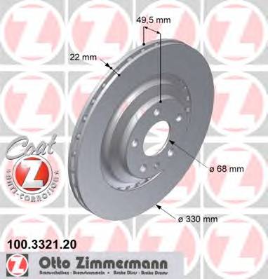 ZIMMERMANN 100.3321.20 Гальмівний диск