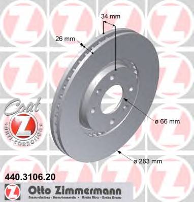 ZIMMERMANN 440.3106.20 Гальмівний диск