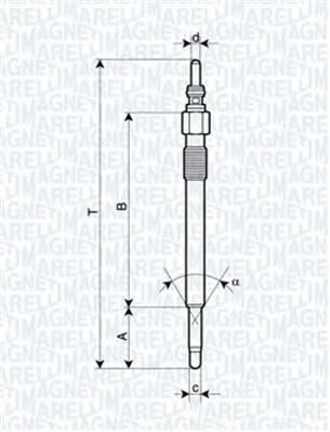 MAGNETI MARELLI 062900050304 Свічка розжарювання