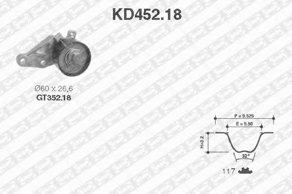 SNR KD452.18 Комплект ременя ГРМ