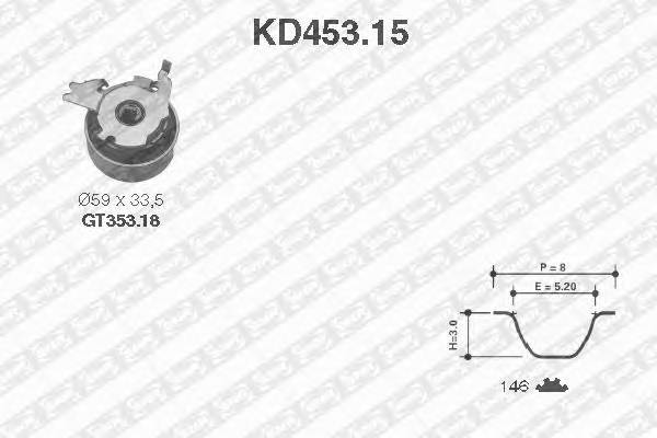 SNR KD453.15 Комплект ременя ГРМ