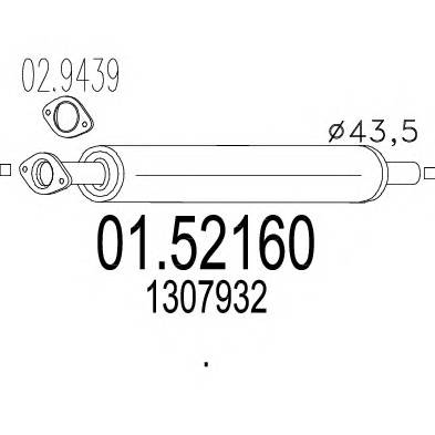 MTS 01.52160 Средний глушитель выхлопных