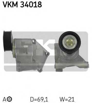 SKF VKM 34018 Натяжной ролик, поликлиновой