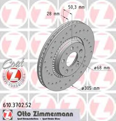 ZIMMERMANN 610.3702.52 Тормозной диск