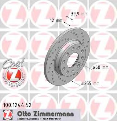 ZIMMERMANN 100.1244.52 Гальмівний диск