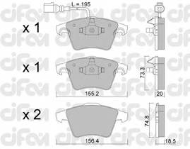 CIFAM 822-552-0 Комплект тормозных колодок,