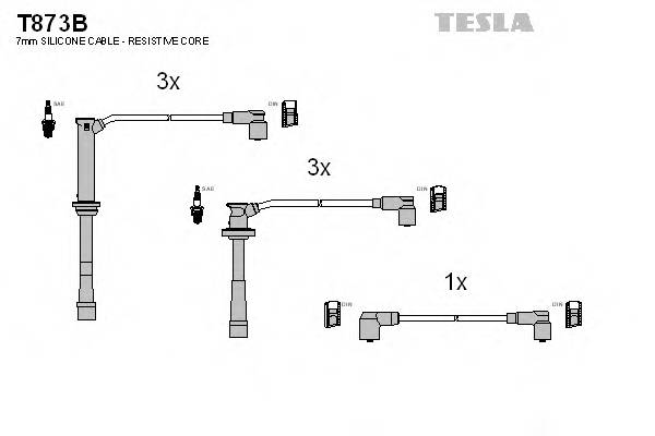 TESLA T873B Комплект проводов зажигания