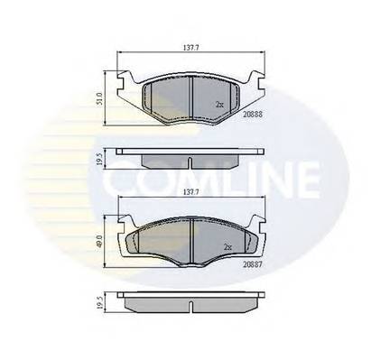 COMLINE CBP0149 Комплект гальмівних колодок,