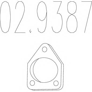 MTS 02.9387 Прокладка, труба выхлопного