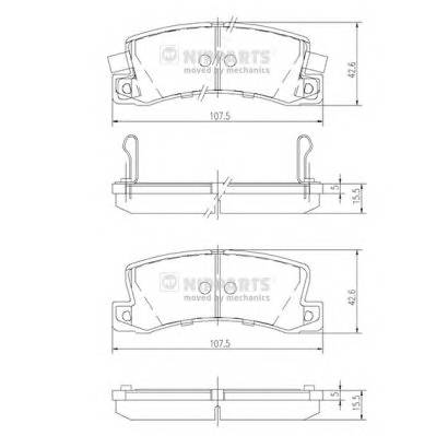 NIPPARTS J3612013 Комплект тормозных колодок,